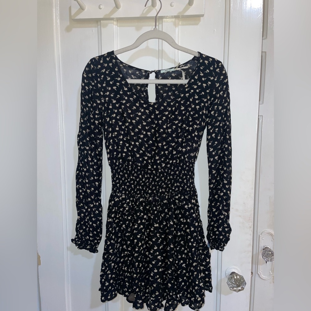 Black, mini dress, floral print